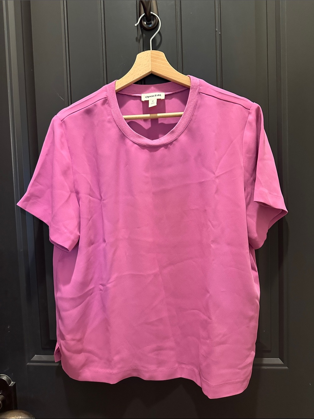 Open Edit Vibrant Rose Short-Sleeve Crewneck Tee M